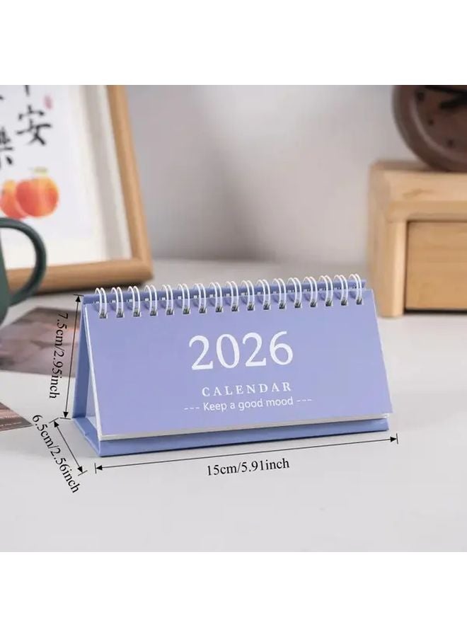 Pink Mini Desk Calendar 2025 2026 Planner July December Monthly View Portable Office Desktop - Image 5